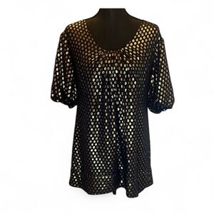 French Connection Black and gold swing mini dress size 4